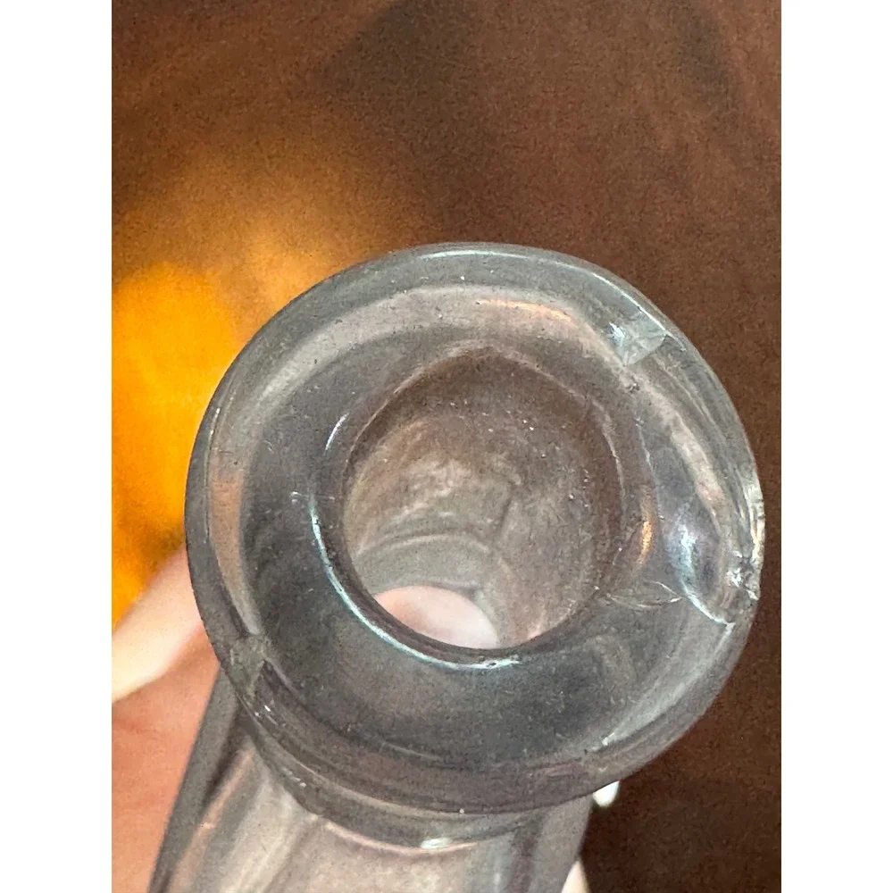Antique VTG Apothecary Clear Glass Bottle Trio Hazel Atlas Lot set of 3 decor